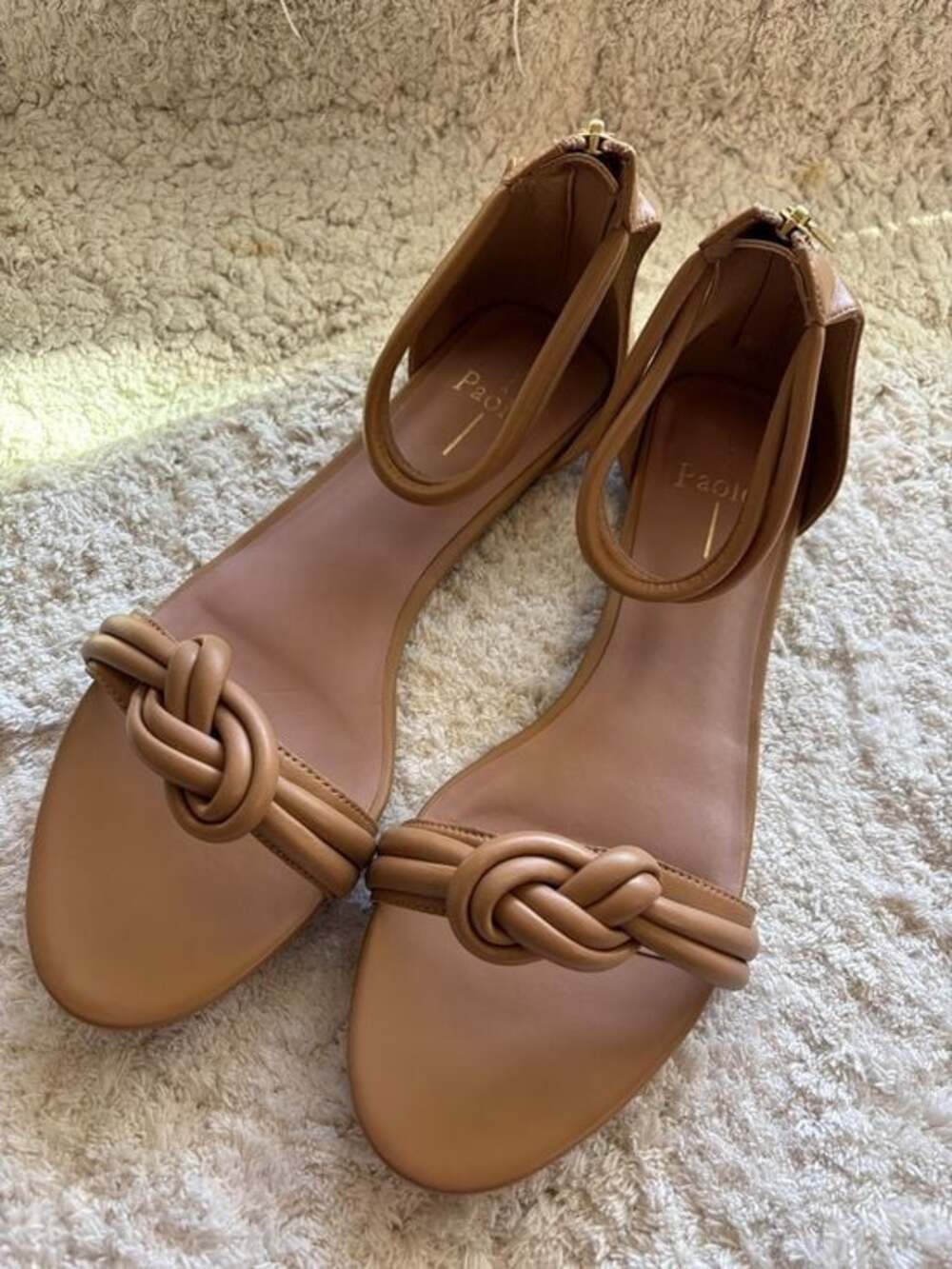 Paolo Tan Knotted Double-Ankle Strap Sandal - Picture 3 of 6